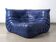 Michel Ducaroy Ligne Roset Blue Leather Togo Corner Sofa France 1980s