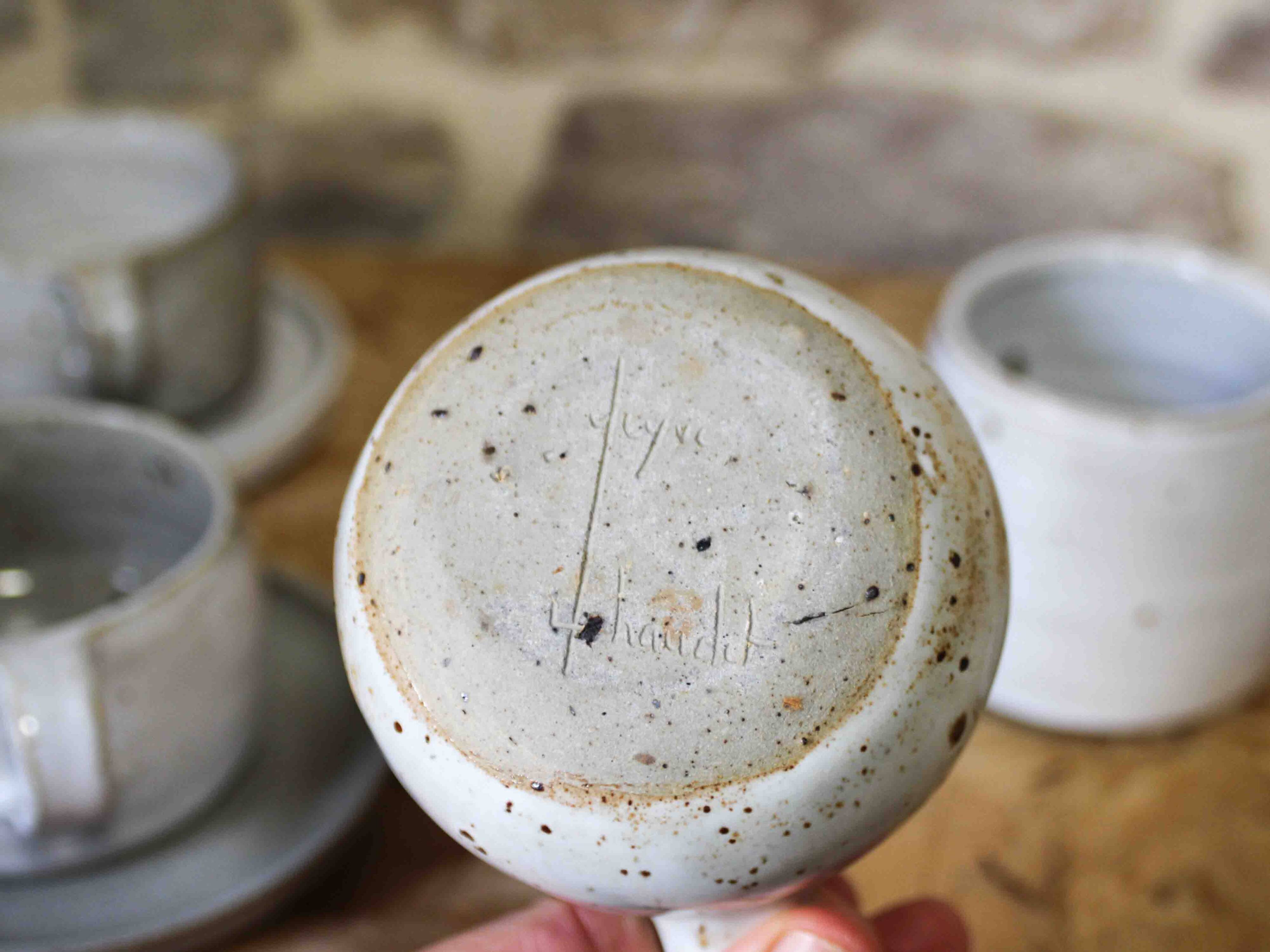 Glazed stoneware coffee service by Yvonne Seyve and Josiane Chaudet.