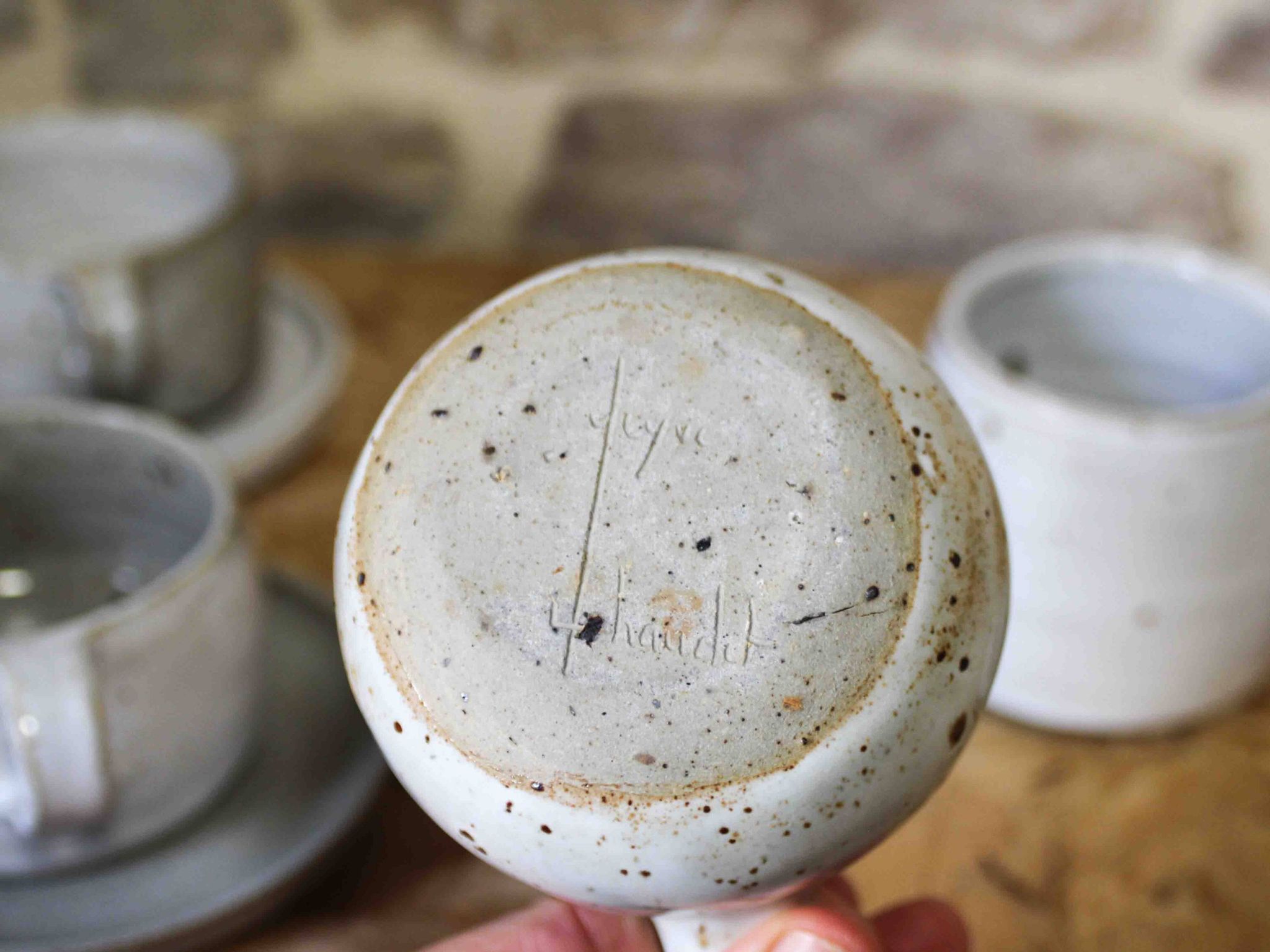 Glazed stoneware coffee service by Yvonne Seyve and Josiane Chaudet.
