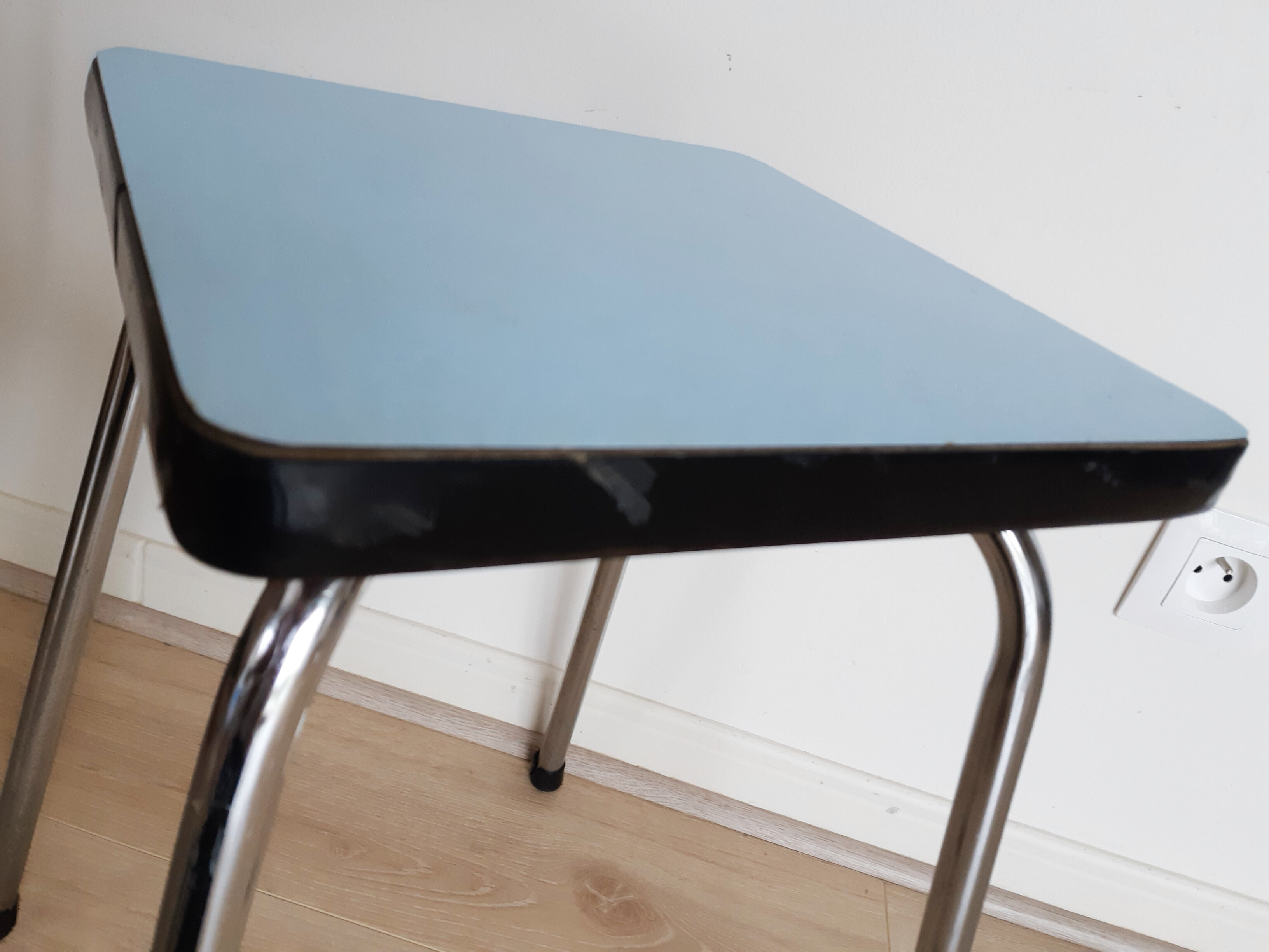 Light blue formica kitchen stool