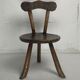 Brutalist Wabi Sabi milking chair, France ca 1950