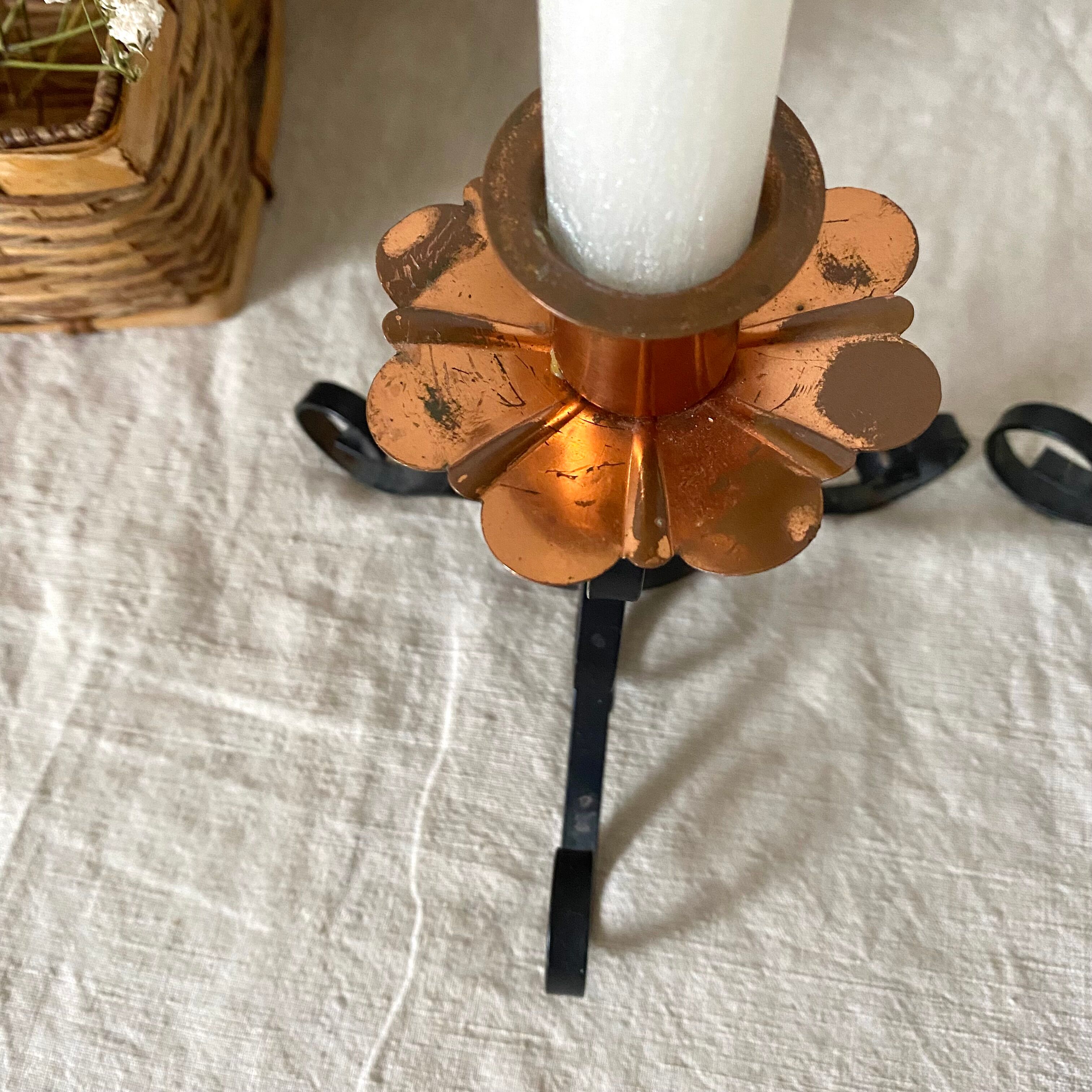 Pair of vintage retro candlesticks