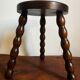 Tabouret tripode, porte-plante en bois