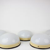 Set of five bauhaus flush mounts 1930s