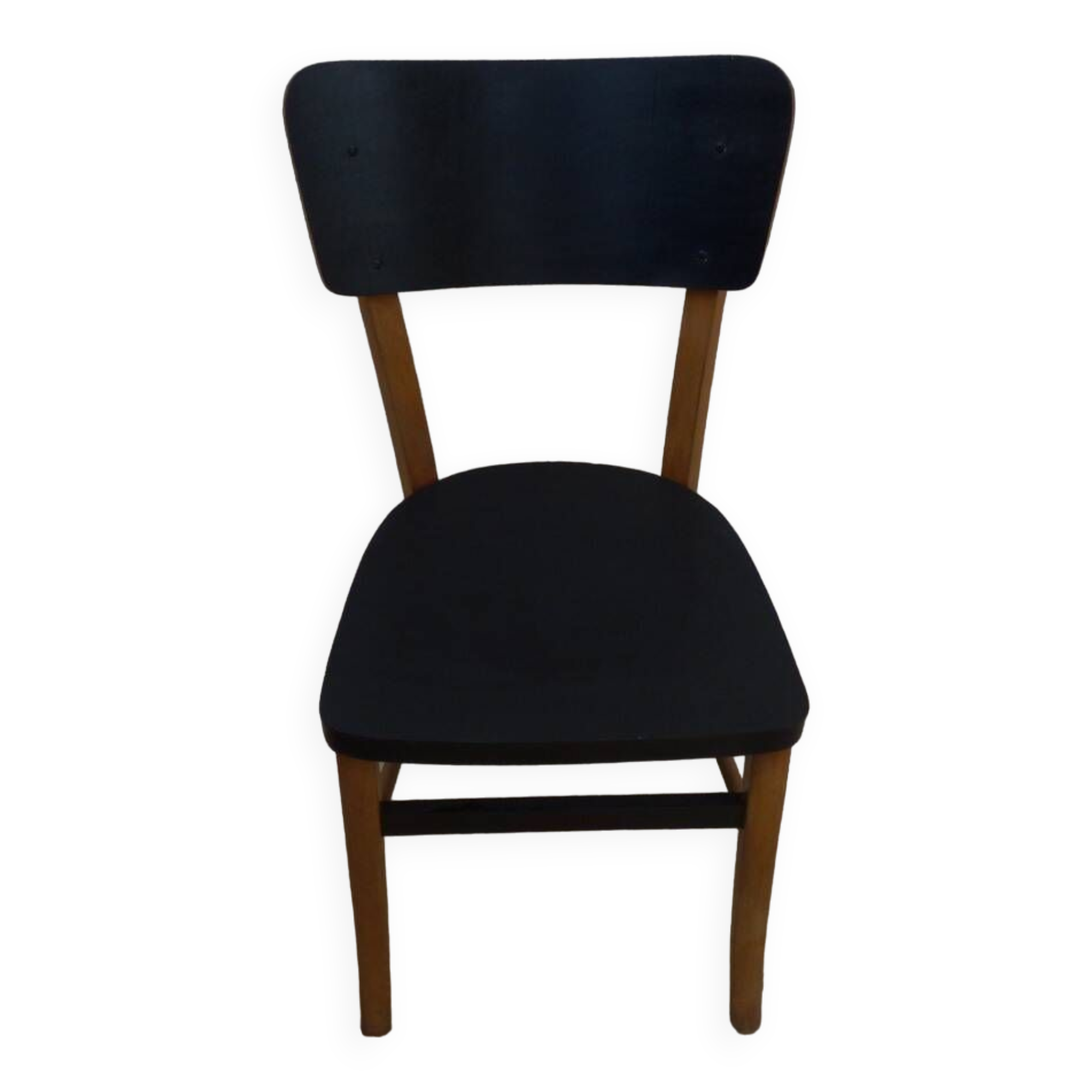 Black and natural wooden bistro chair