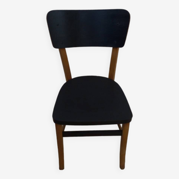 Black and natural wooden bistro chair