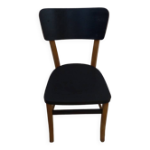 Black and natural wooden bistro chair