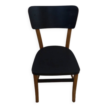 Chaise bistro en bois de couleur noir et naturel