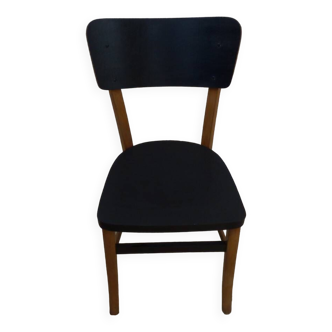 Chaise bistro en bois de couleur noir et naturel