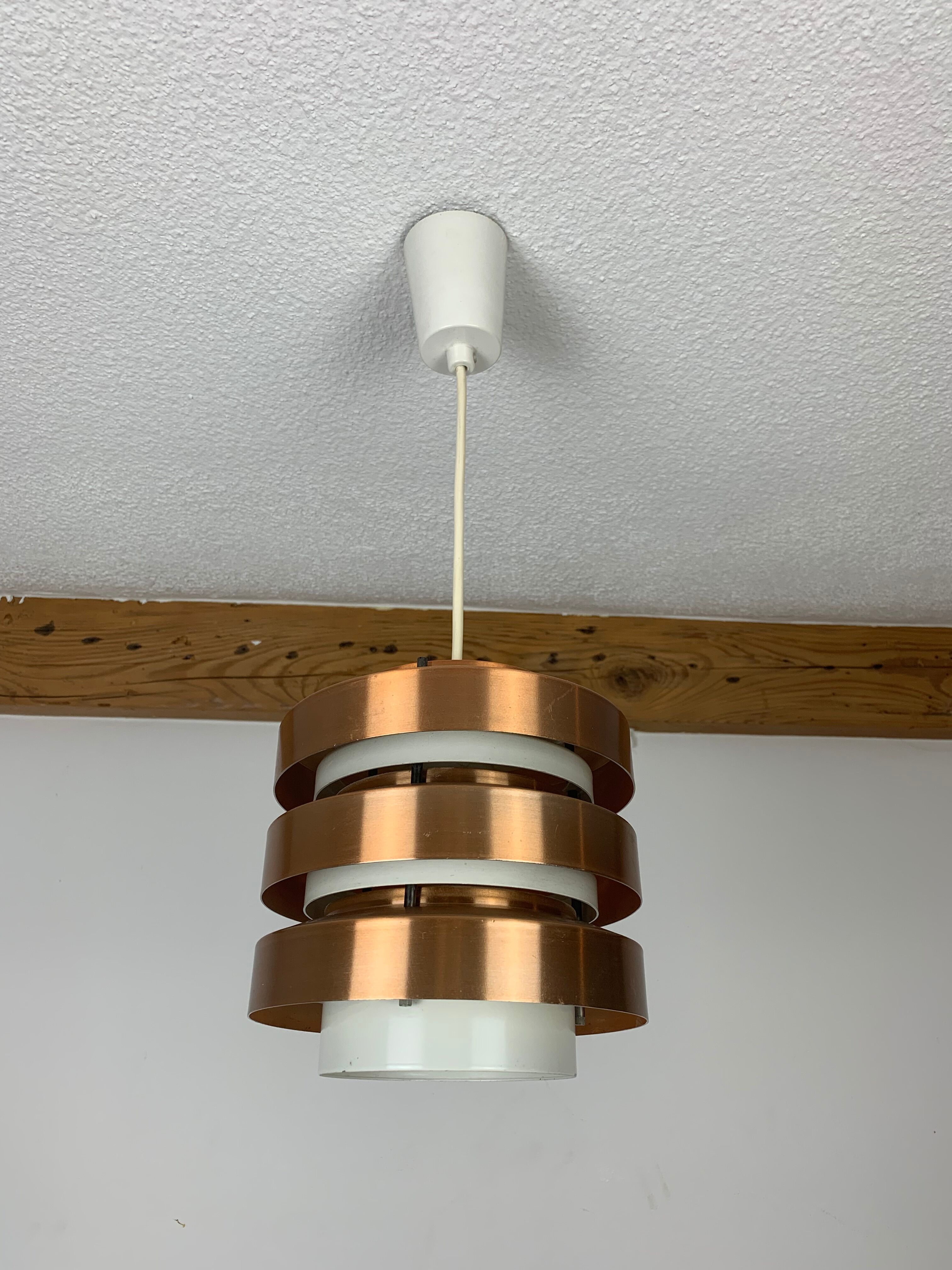 Scandinavian copper pendant lamp by MetallDrucker 60s