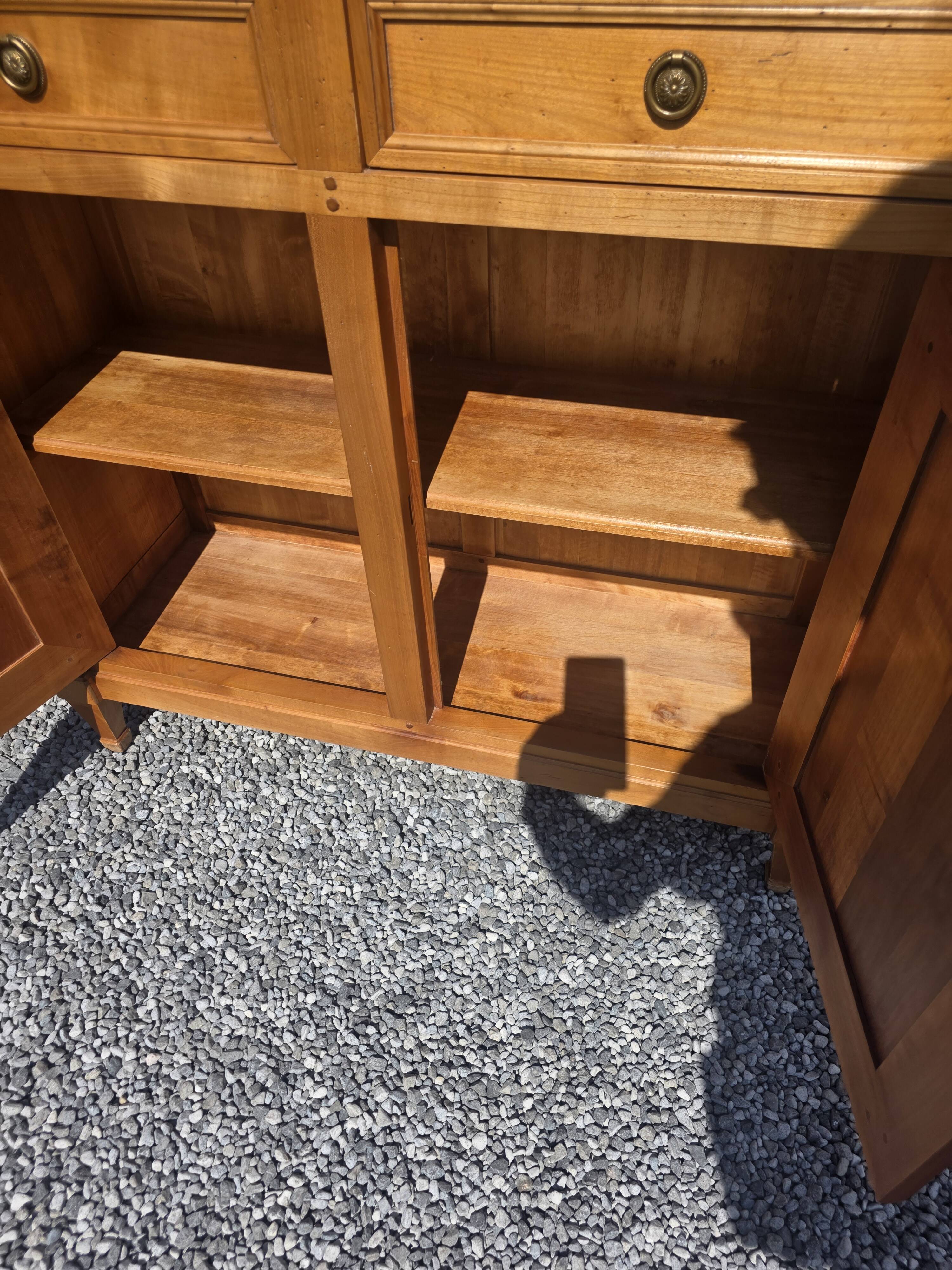 Louis XVI style buffet in solid cherry wood from the mid-20th century.