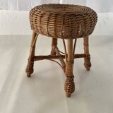 Round rattan stool (1950s)