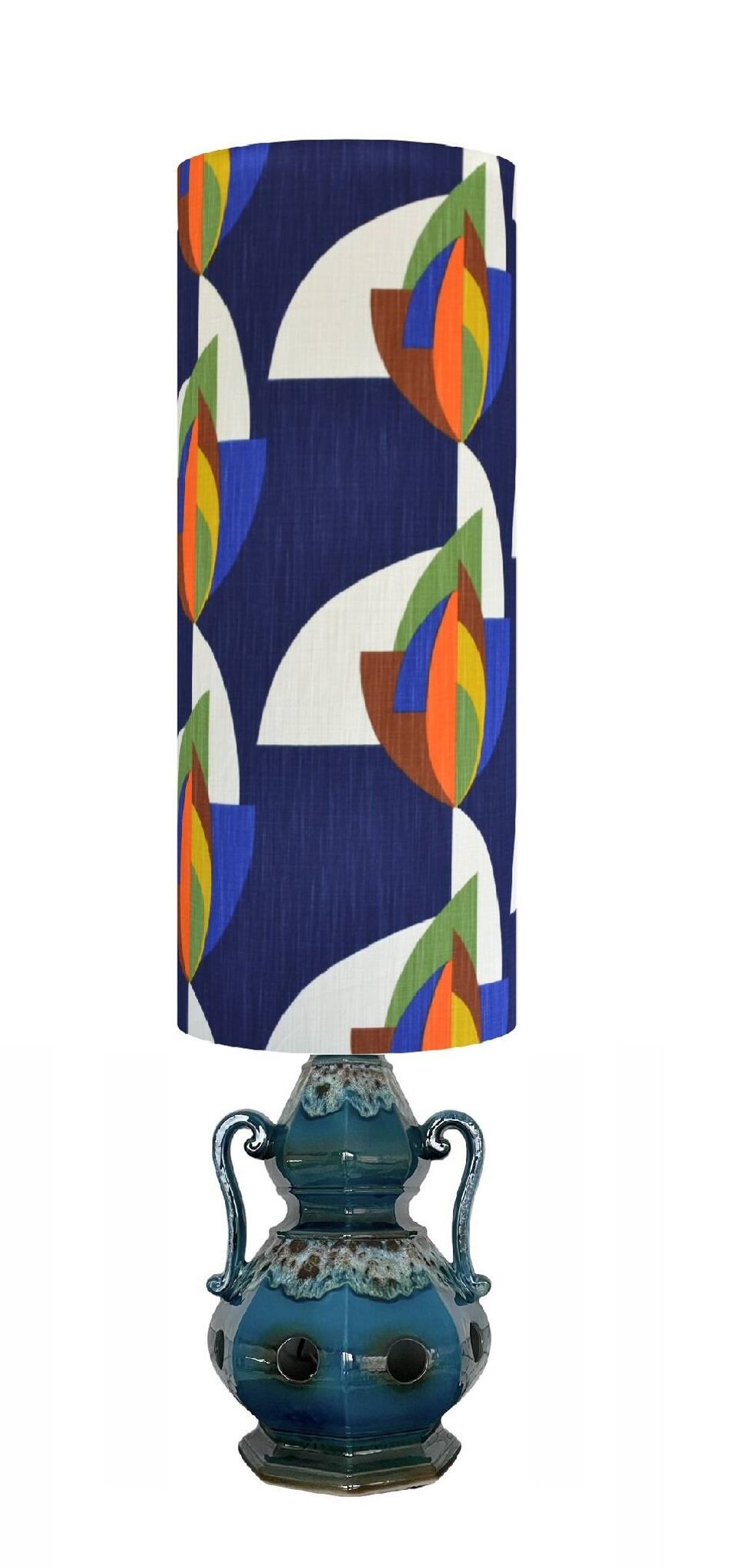 Flambeau blue floor lamp - vintage 1970's