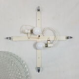 Glass and chrome ceiling light