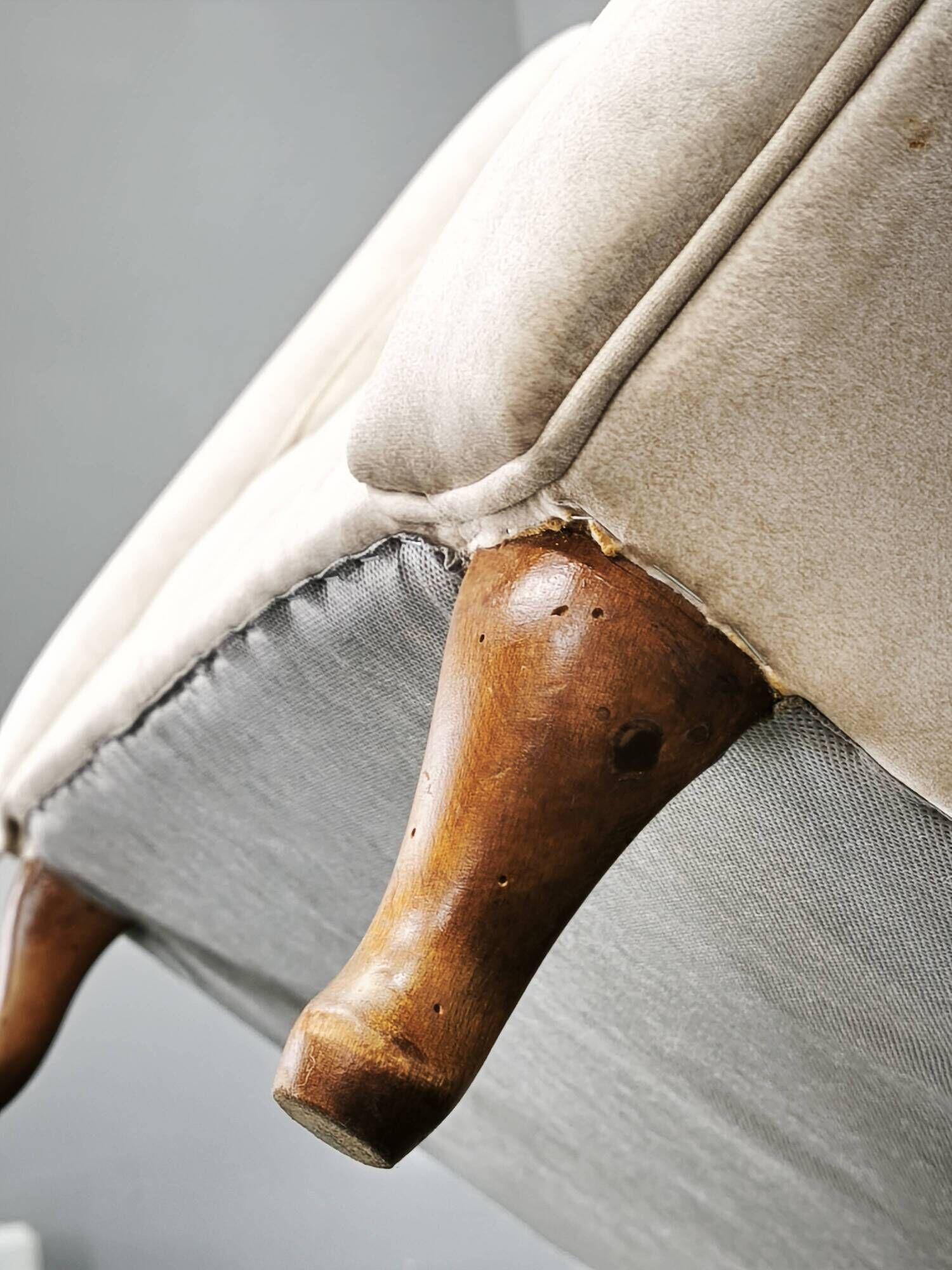Italian Lounge Armchair in Beech Wood, Newly Upholstered, 1950s