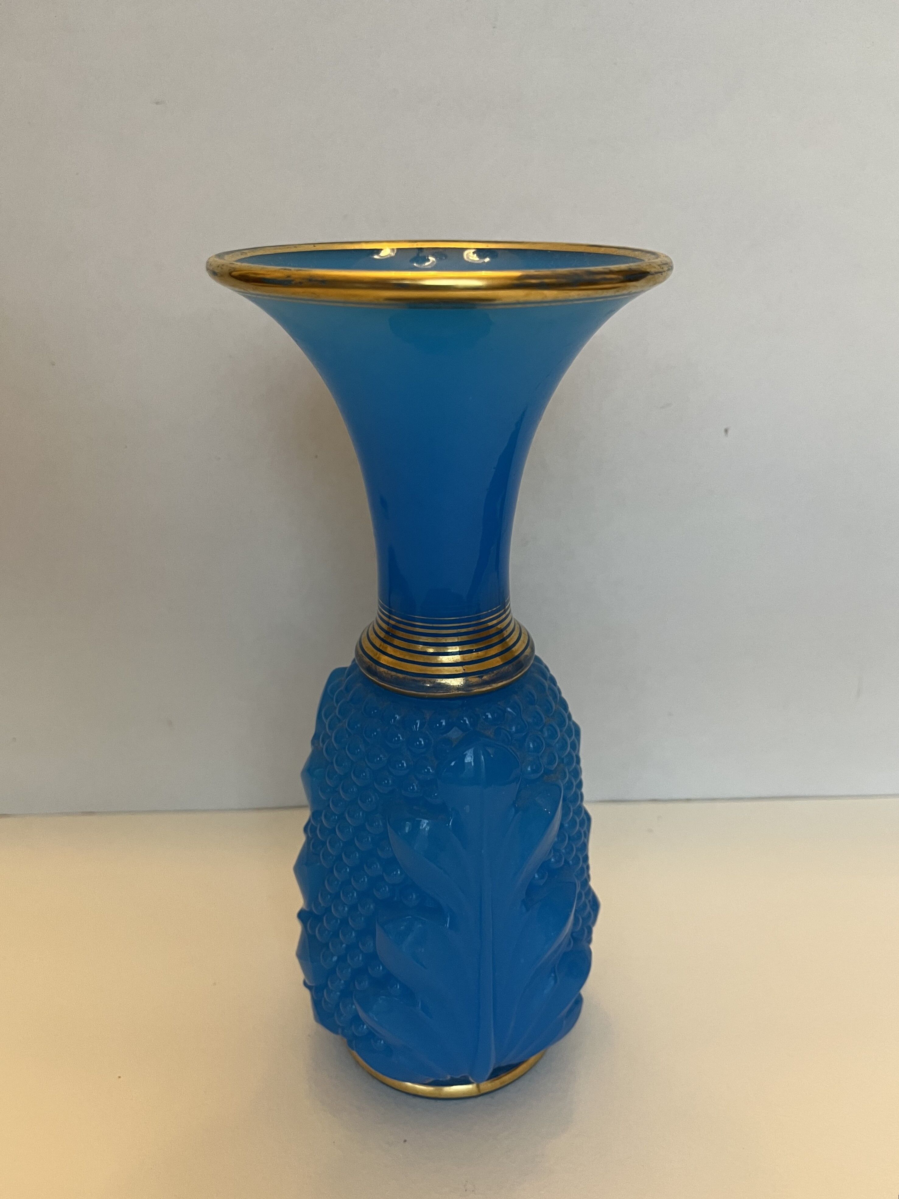 Blue opaline vase