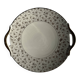 Vintage pie dish with 2 golden handles, abstract patterns, D28.