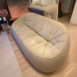 Three-seater cinnamon ottoman alcantara