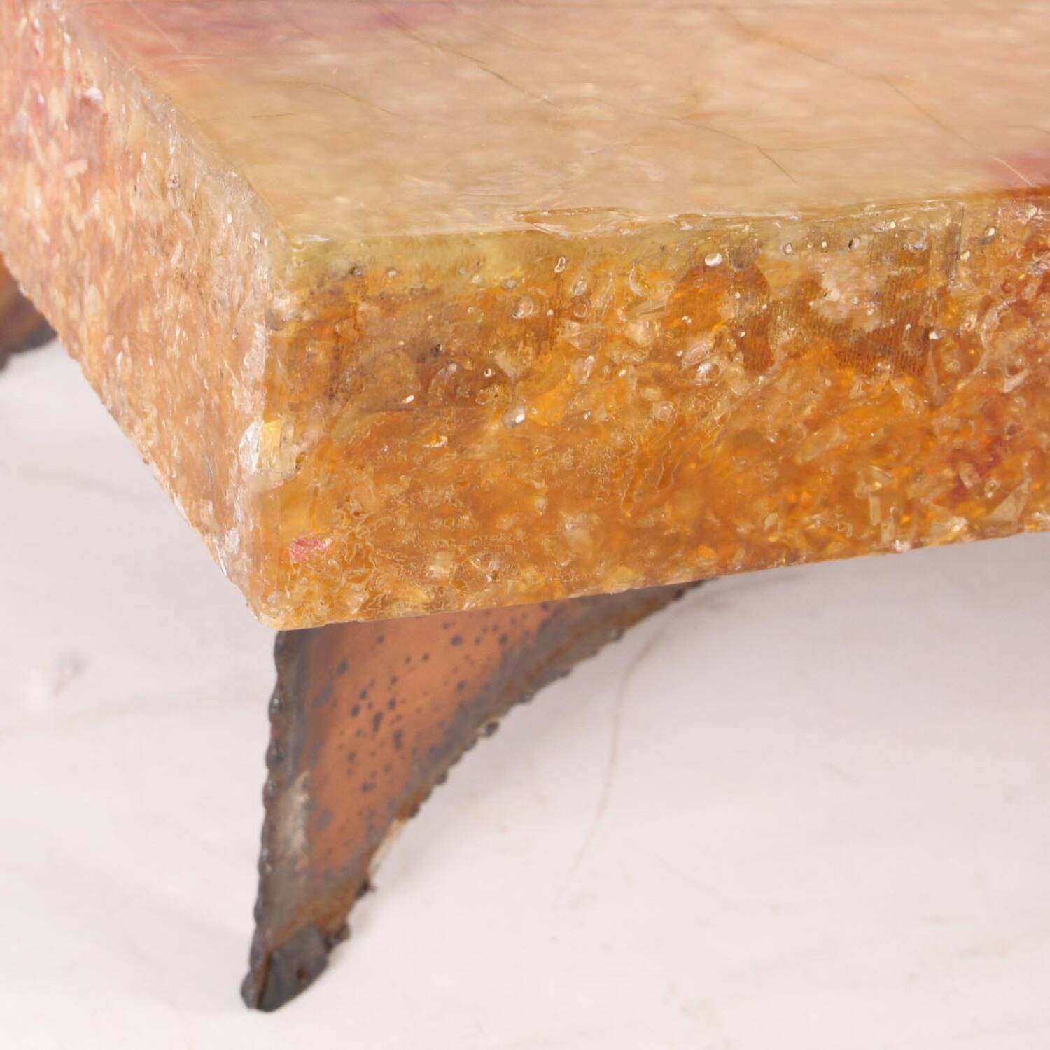Vintage resin and iron coffee table
