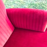 Napoleon III red velvet shepherdess chair