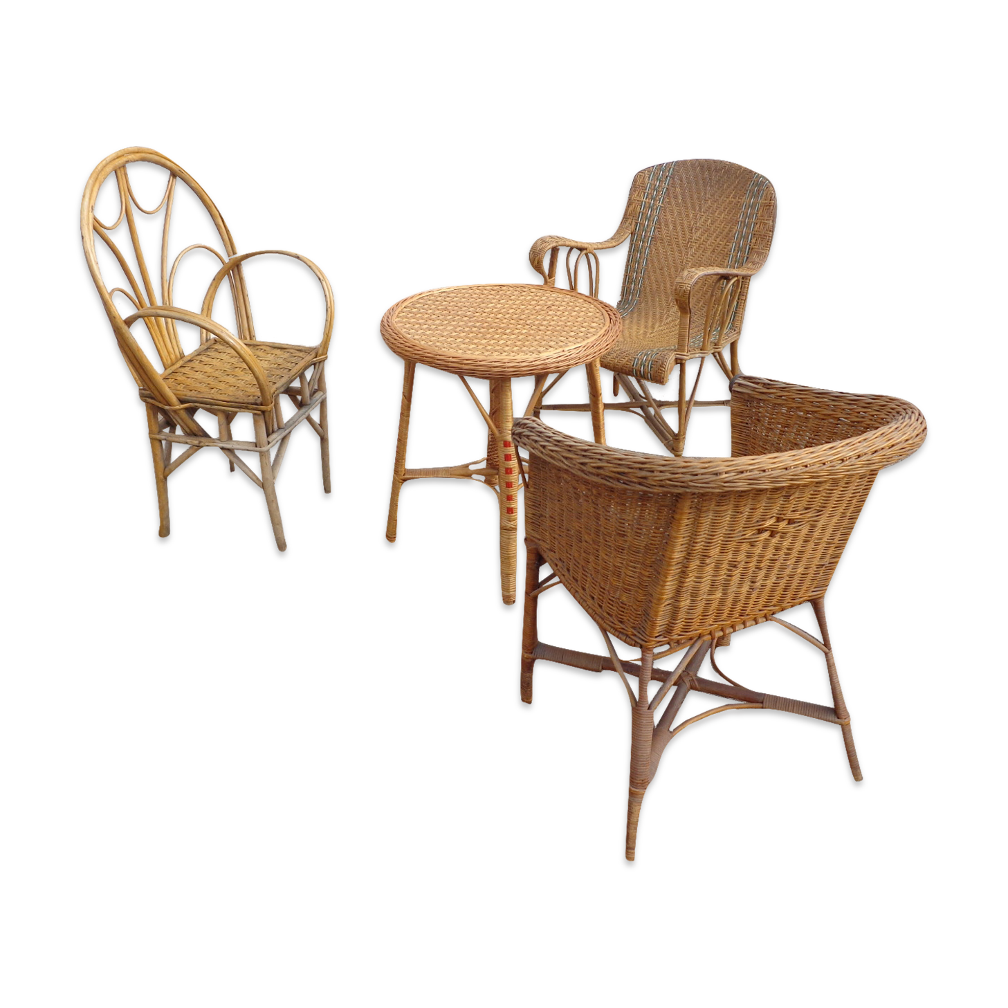 4-piece rattan set