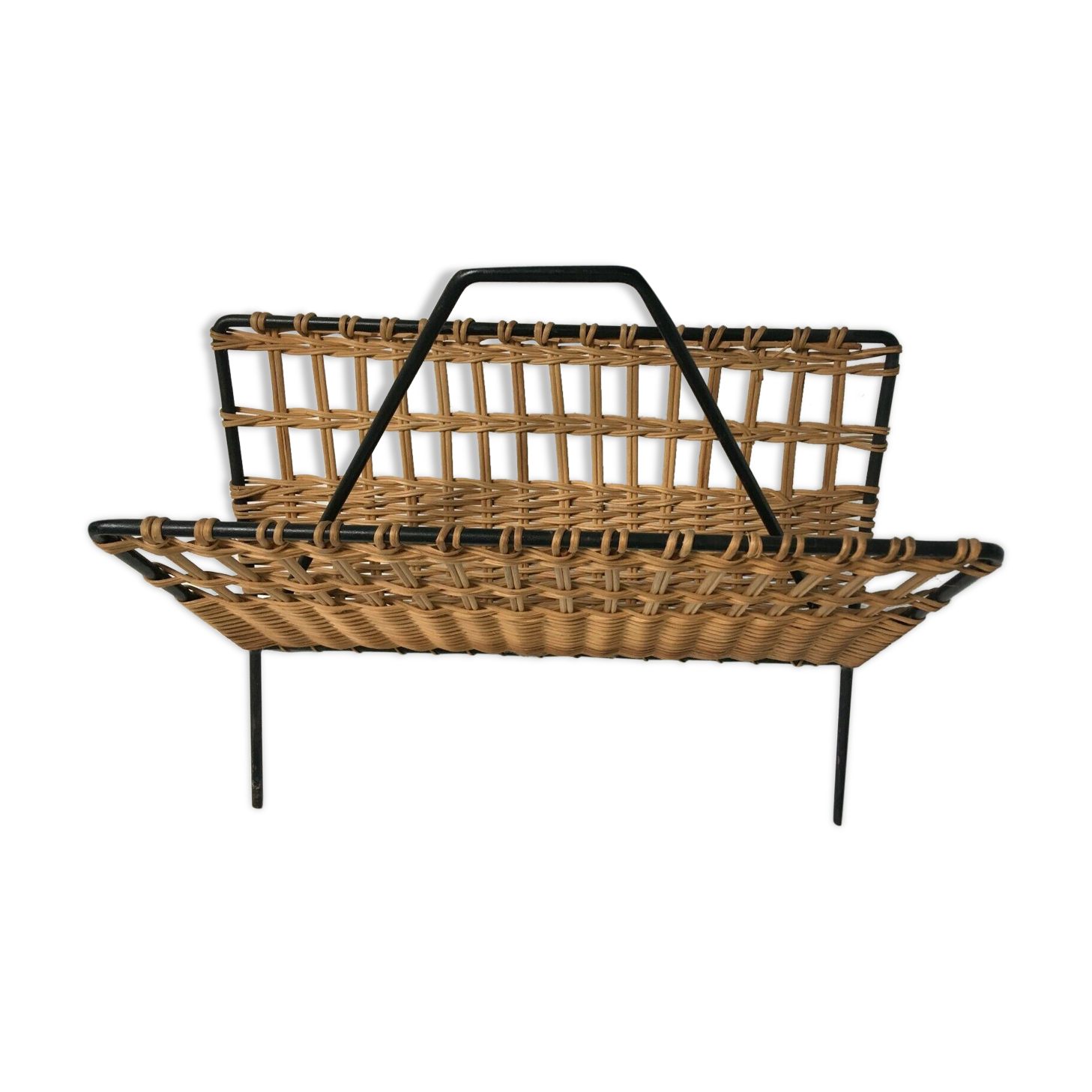 Door document rattan wicker metal an 50 deco vintage