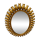 Miroir tulipe en métal doré ovale décoration campagne