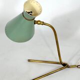 Mid-century Stilnovo brass orientable table or wall lamp from 50s