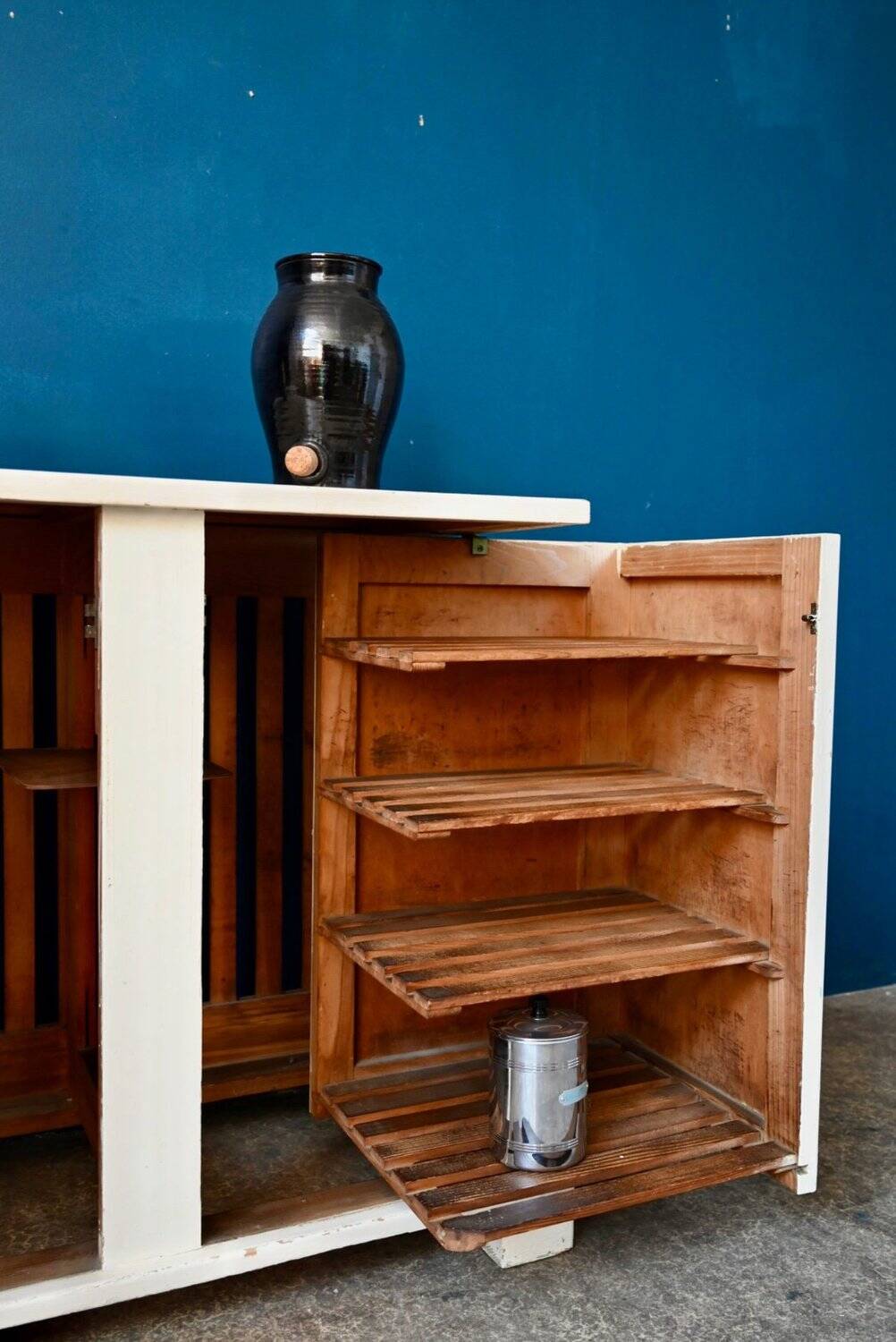 Retro commode with shelves Art Deco painted wood