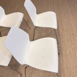 Set of 4 white Maui chairs by Magistretti for Kartell 2000s Italy