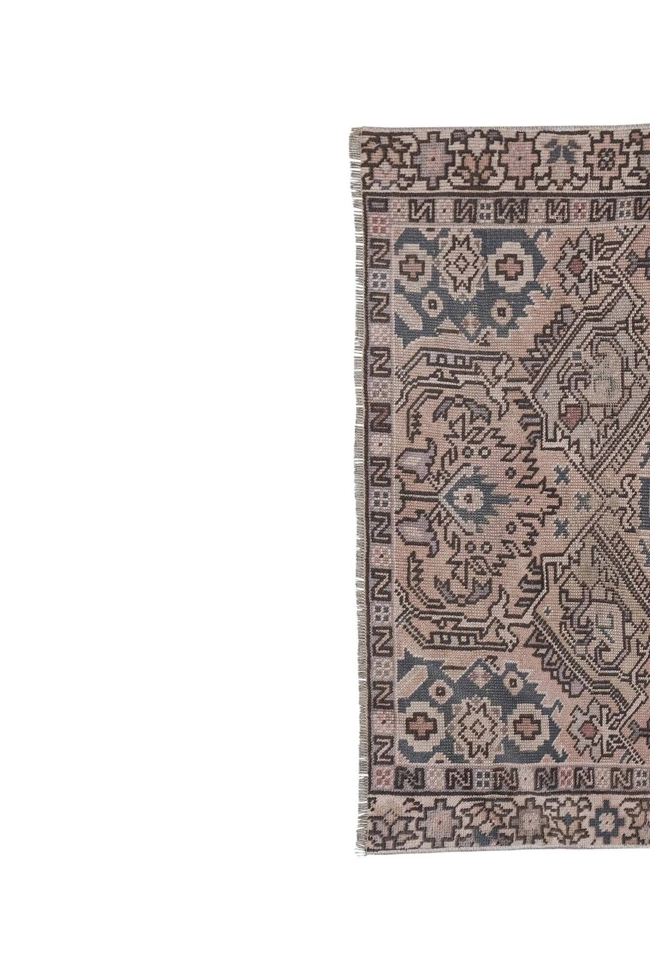 Vintage Turkish rug handmade 100x138 cm
