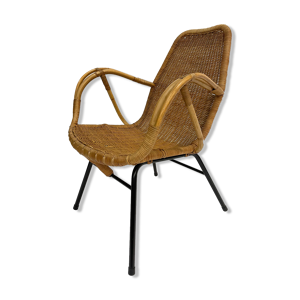 fauteuil vintage en rotin