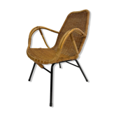 Vintage rattan chair by Dirk van Sliedregt Rohe Noordwolde 1960 in the Netherlands