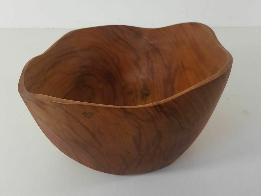Olive wood bowl signed AB