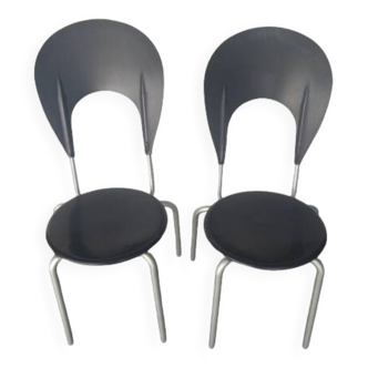 2X Chaises design de Carlo Bartoli pour Ycami