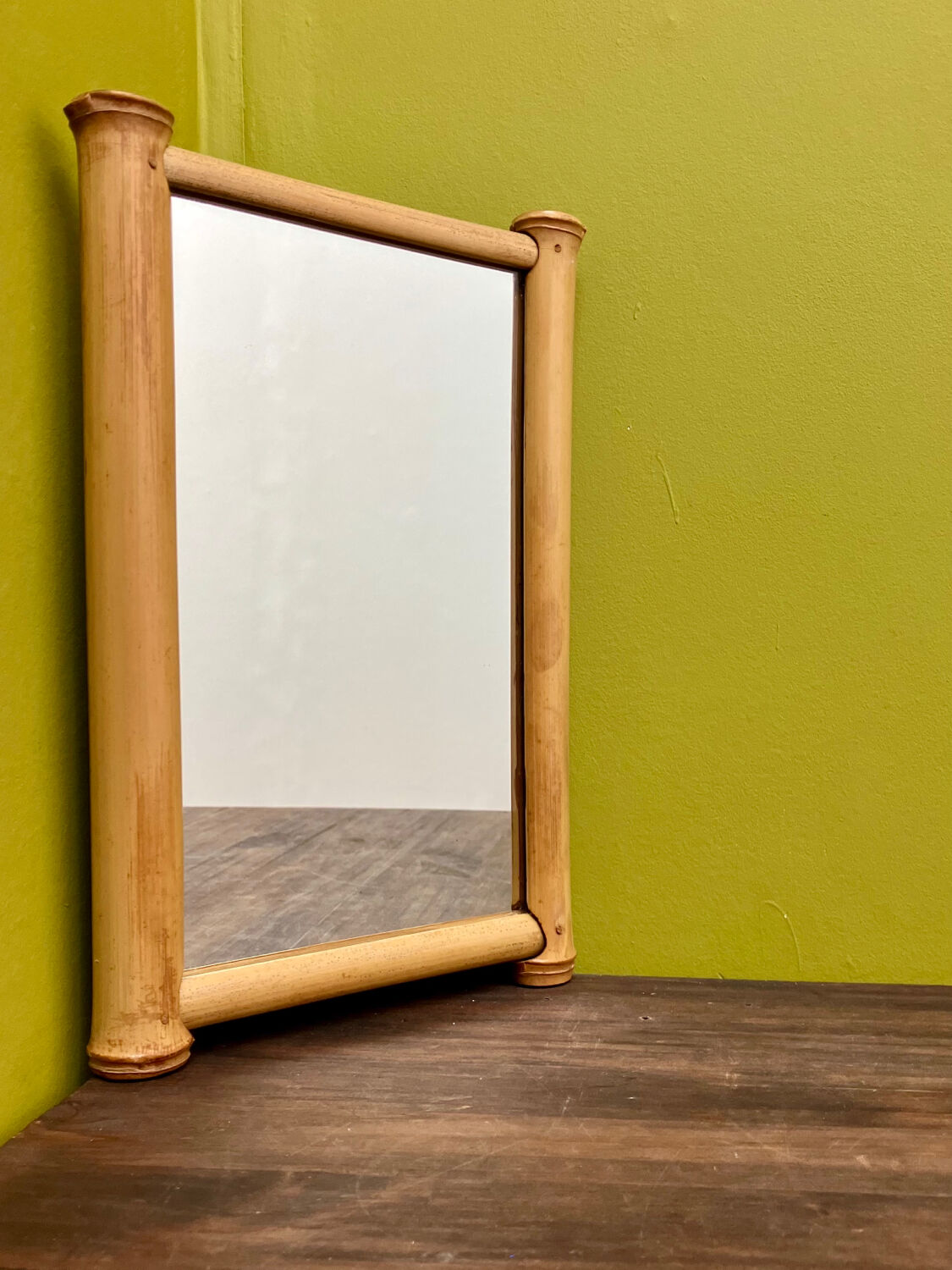 Vintage bamboo mirror 1960s