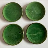 Set of 4 XS plates in glazed clay Aegitna Vallauris 1960