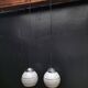Pair of opaline pendant lights
