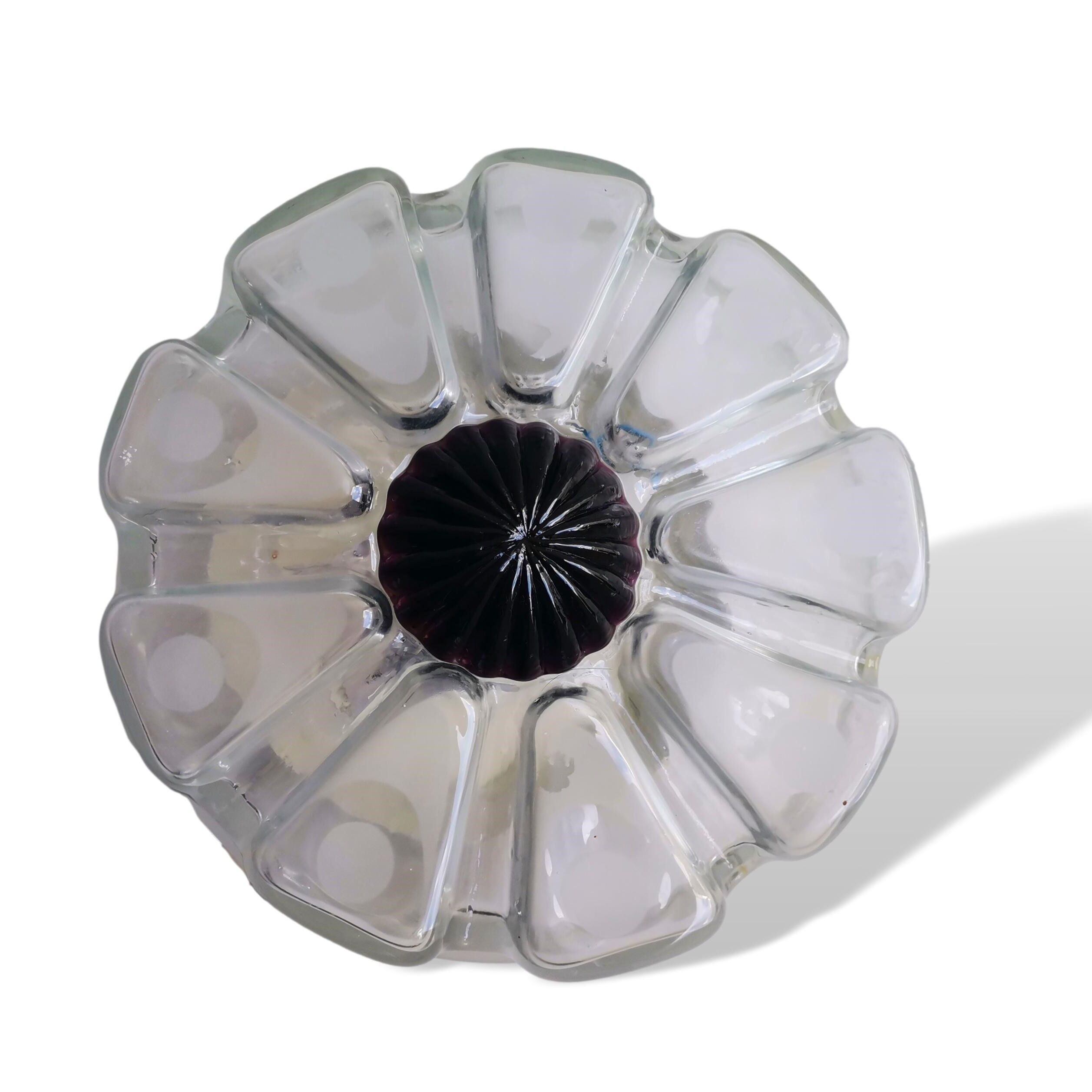 Mid Century modernist frosted glass flush mount ceiling or wall light fixture lamp, 1960s