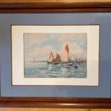 Old painting, Marine, signed and dated 1900