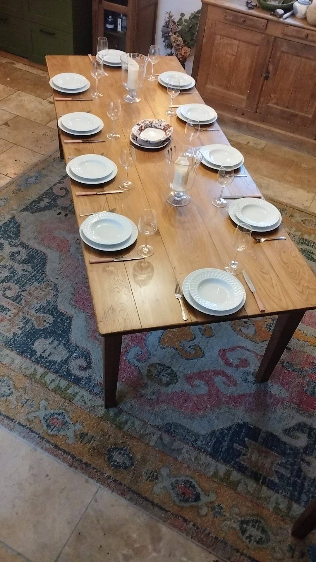 Solid oak farmhouse table 260x100