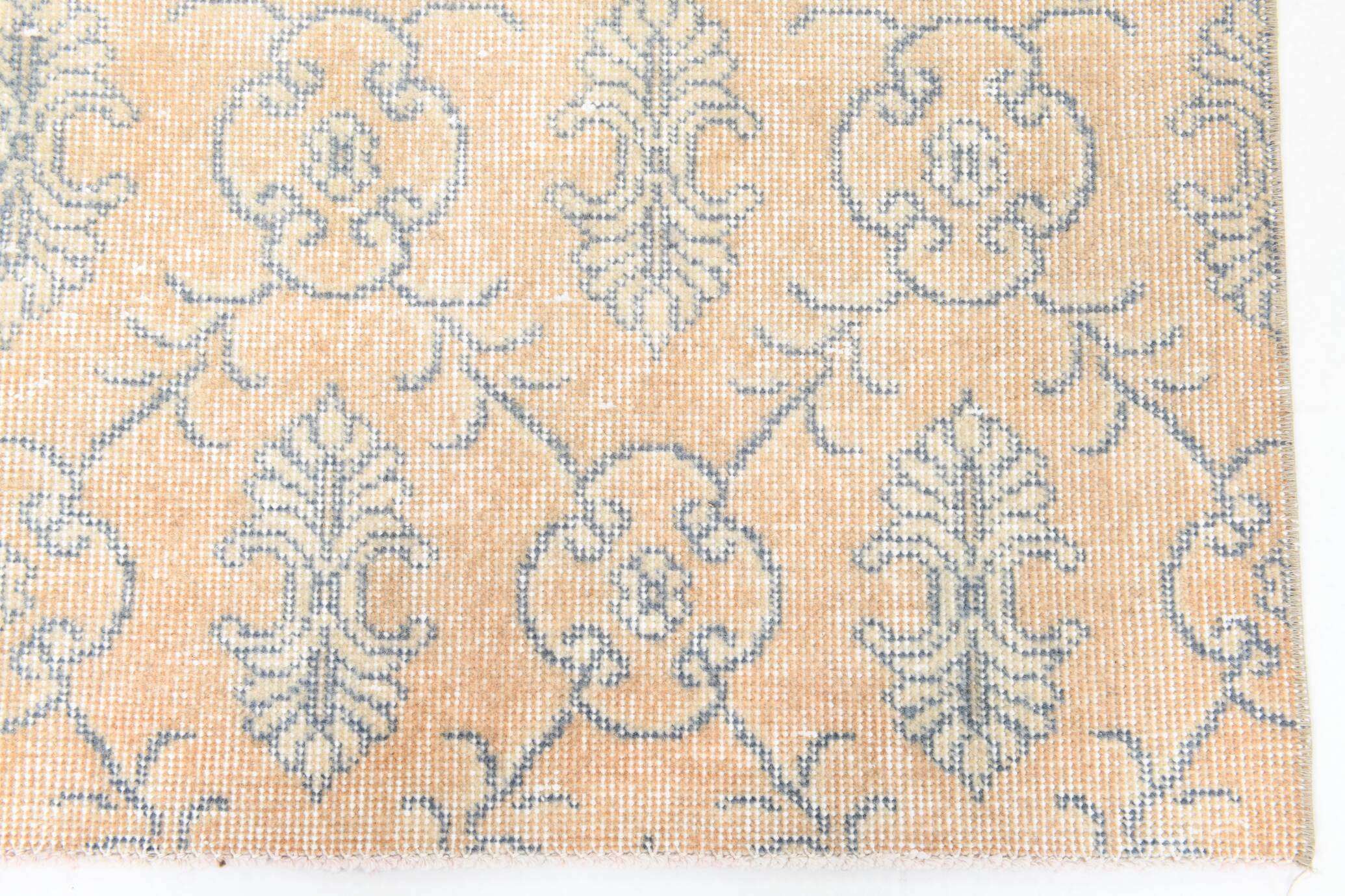 5x8 Shades Of Pale Orange Classic Turkish Vintage Rug, 140x238Cm SK 2296