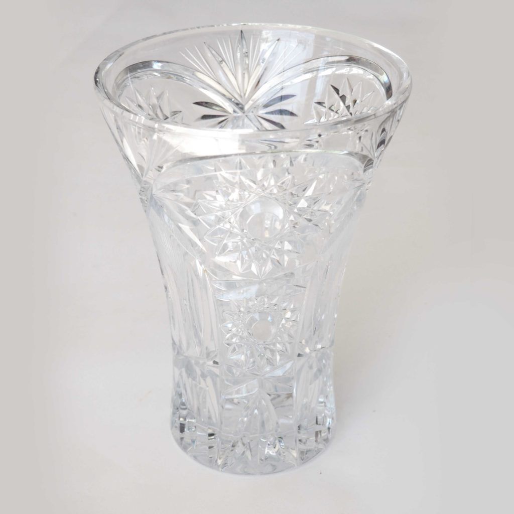 Carved crystal vase
