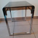 X2 Vintage 1970s smoked acrylic plexiglass side tables