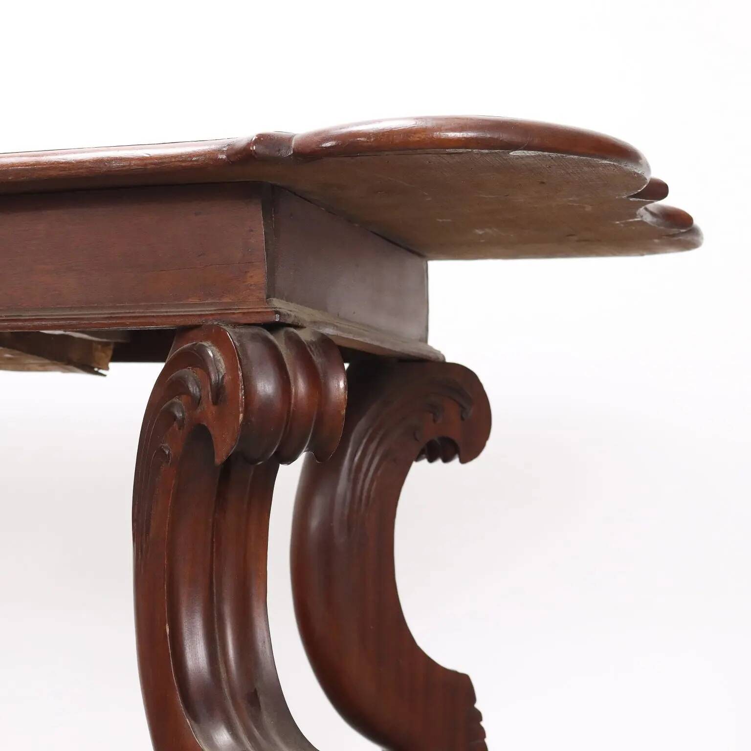 Antique poplar desk with a small drawer, Italy, early 20th century.