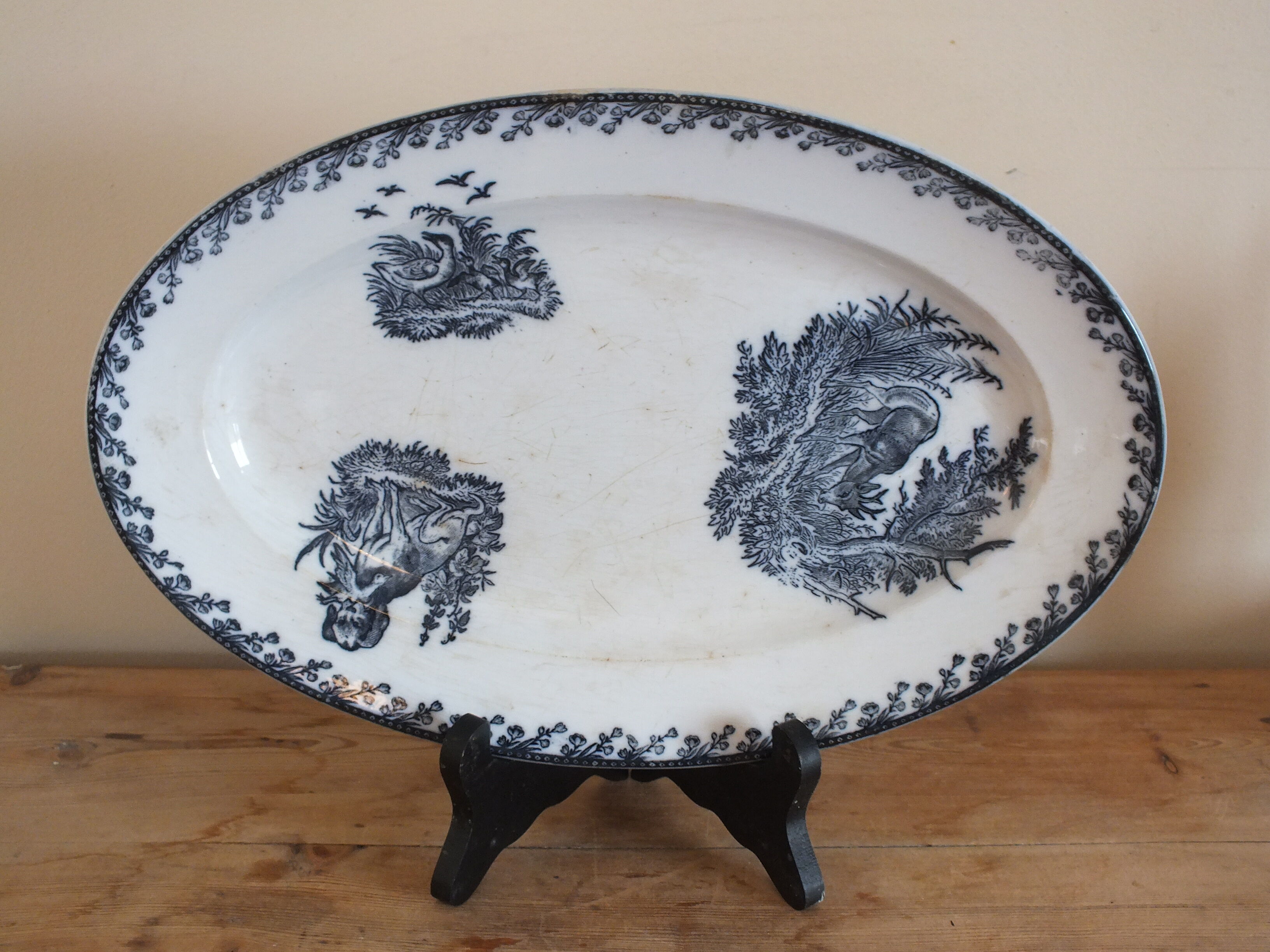Oval dish Pexonne service Hunting