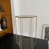 Vintage metal and glass side table