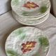 Service of 8 grape barbotine plates SALINS vintage 1970