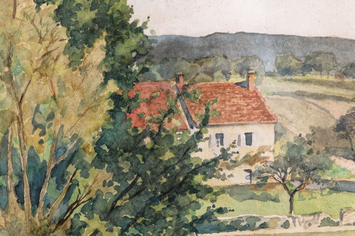Watercolour - Les lavandières, 1914