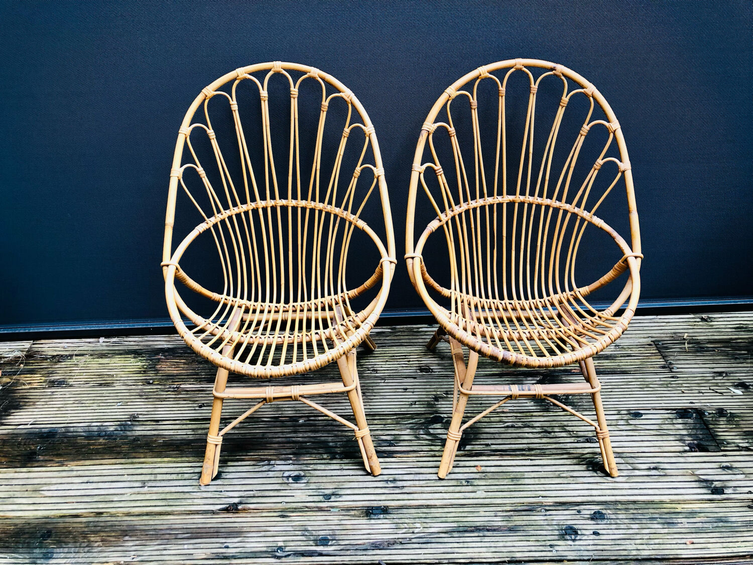 Rattan armchairs